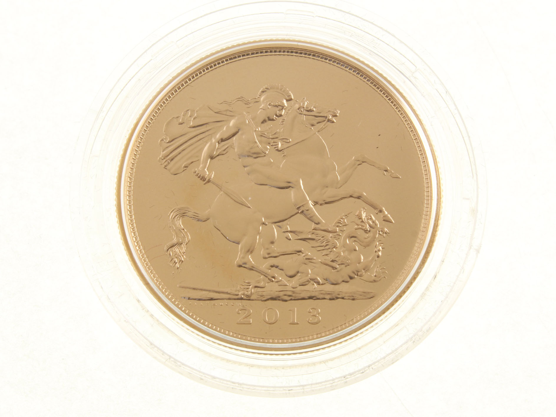 Royal Mint 2013 £5 five sovereign BU gold proof coin with box & certifiacte - Image 2 of 3