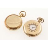 A gold plated unsigned half hunter pocket watch with working 17 jewel movement,