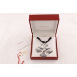 A cased BACCARAT maltese cross pendant & velvet necklace,