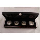 Royal Mint cased set of 4 (2009-2012) silver piedfort £5 coin 'Countown to London' Olympics proof