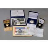 Commemorative silver coins to include 'Flying Scotsman' & 'Last Flight Of Concorde', coin covers,