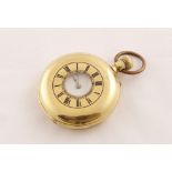 A half-hunter ladies pocket watch stamped 18k, the working movement signed P.