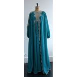 1970s turquoise Wolsey negligee and matching dressing gown.