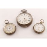 A silver key wind pocket watch signed Marsh & Co,