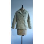 1970s Indian curly lamb double breasted short coat. Made by Harrisons of Worcester and Luton.