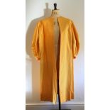 1950s Gold silk Norman Hartnell dress coat. Made with shantung silk in a rich gold.