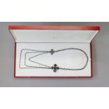 An impressive BACCARAT limited edition long glass rosary necklace,
