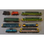 OO Gauge. 9 x unboxed diesel locomotives. Overall G some missing the odd buffer head.