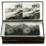 12 Glass Stereo Slides of Switzerland, 170x80mm.