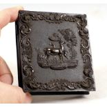 Rare 'Deer and the Pine Tree' 1/6th plate Union Case with Daguerreotype of Old Lady. (condition 4).