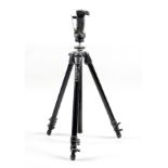 Large Manfrotto 055AB Tripod. With Manfrotto 222 "pistol-grip" style head with quick-release plate.
