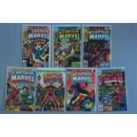 7 Captain Marvel comics Nos. 24, 32, 34 (1st Nitro), 50, 53, 54 & 59 in FN/VF condition.