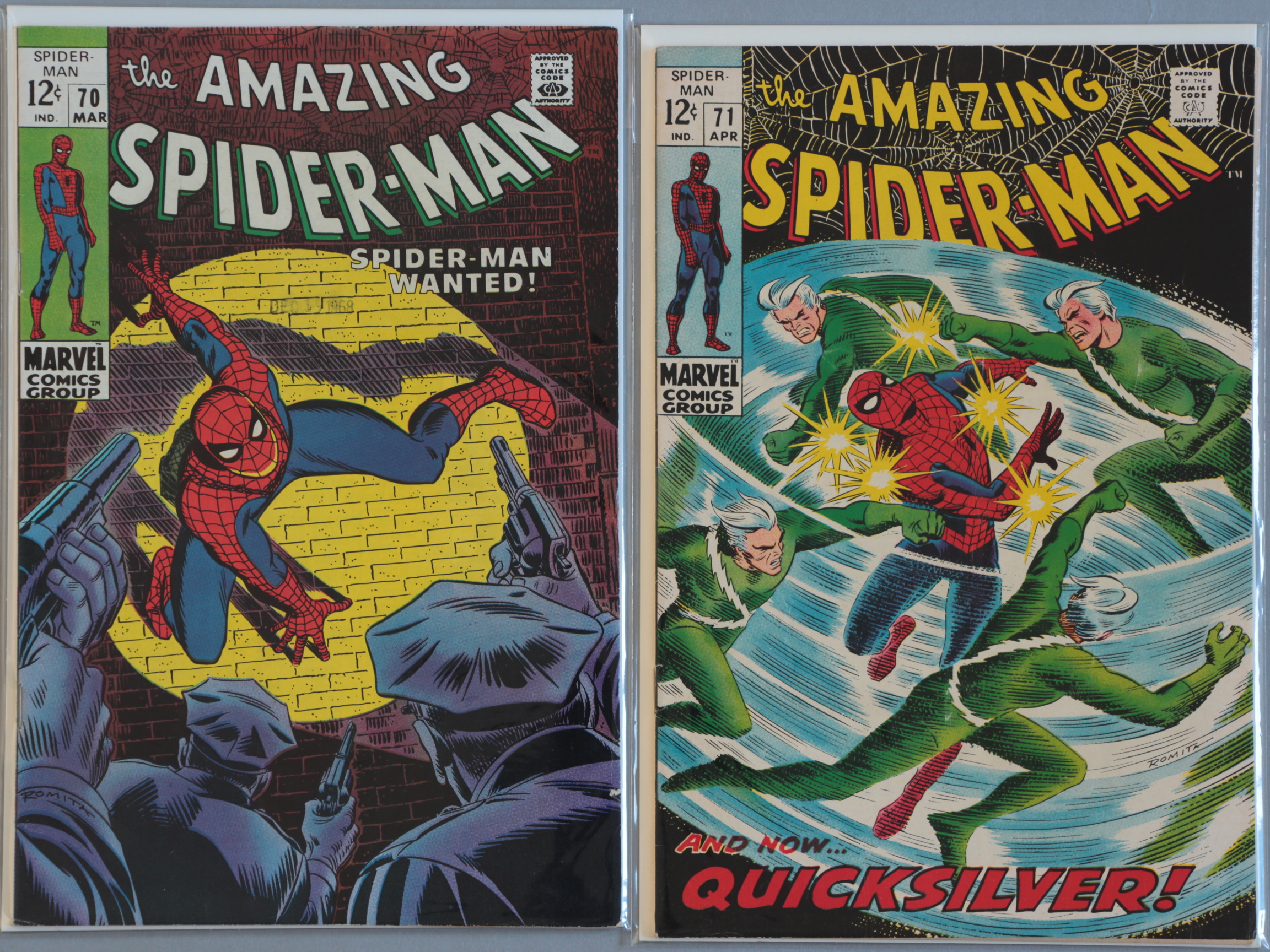 2 Amazing Spider-Man Marvel Comics to include No. 70 in FN condition plus No. 71 in FN condition.