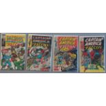 4 Captain America Marvel comics Nos. 134, 135, 136 & 137 in FN+ condition.