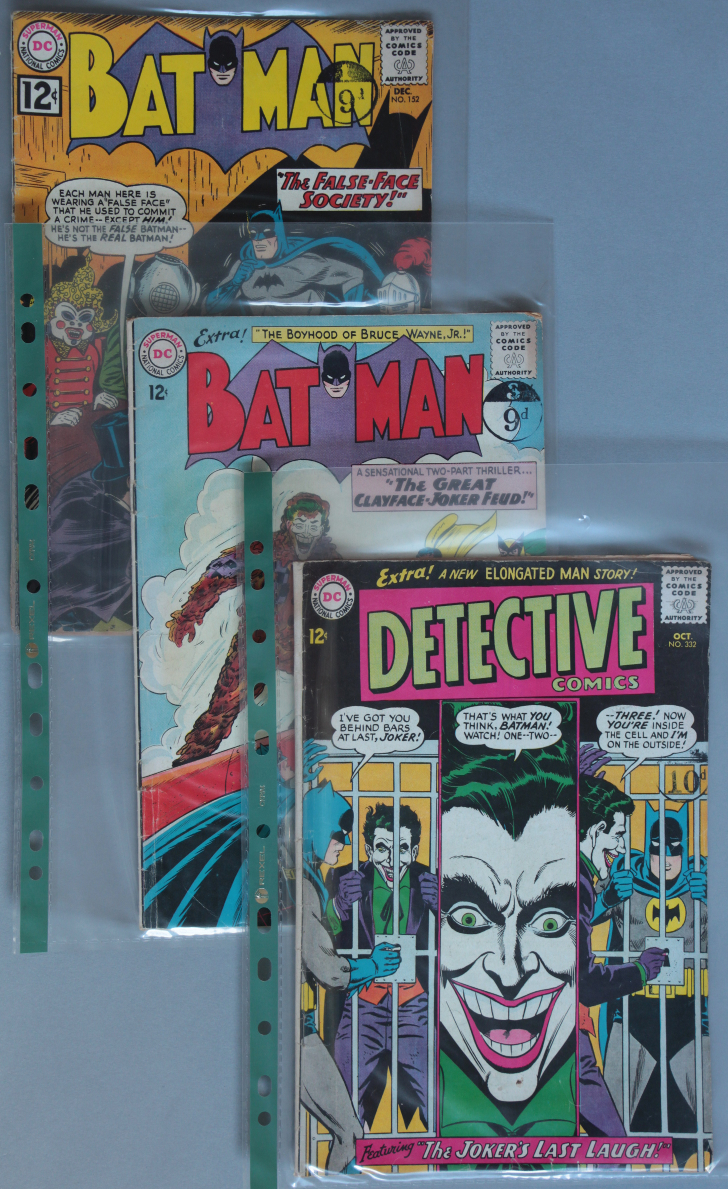 A collection of 1960's DC comics including Batman #152 feat The Joker (VG), 153,