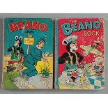 The Beano book 1955 featuring Biffo and Dennis the Menace cover (GD/VG) plus Beano book 1956