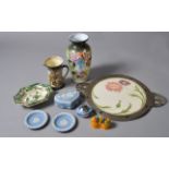 A mixed lot of ceramics including a Versace Rosenthal Janus bottle stopeer,