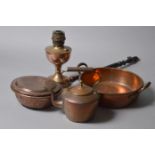 A copper basin together with a kettle,