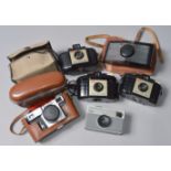 A collection of cameras including Kiev SLR (6)
