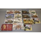 15 x 1:48 scale military model kits,