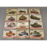 12 x Bandai 1:48 scale military model kits.