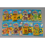Quantity of Kenner Super Powers Collection: Dr Fate (Canadian card); Mister Miracle; two Kalibak;