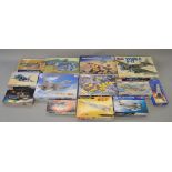 13 x Assorted 1:48 scale model aircraft kits, various manufacturers.