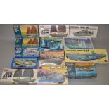 13 x Assorted model boat kits, various scales & manufacturers.