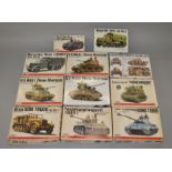 11 x Bandai 1:48 scale military model kits.