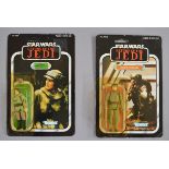 Two Kenner Star Wars 3 3/4" figures: Princess Leia Organa in Combat Poncho; Rebel Commando.