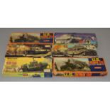 6 x vintage Aurora military kits. 1:48 scale (1/4"). Viewing recommended.