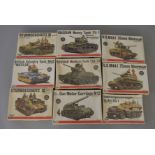 9 x Bandai 1:48 scale military related model kits. All sealed.