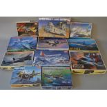 11 x Academy 1:48 scale model aircraft kits. Viewing recommended.