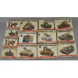 13 x Bandai 1:48 scale military model kits.