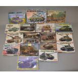 17 x 1:48 scale military model kits. Various manufacturers.