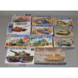 11 x 1:48 scale motorised military model kits.