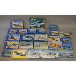 Twenty four boxed Revell and Italeri 1:72 scale model military aircraft kits,