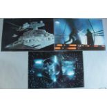 3 large lobby cards measuring 20" x 30" each for the first release in 1980 of Star Wars The Empire