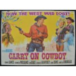 "Carry on Cowboy" (1965) British Quad film poster first release starring Syd James as the Rumpo Kid