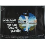 "The Man Who Fell To Earth" (1976) British Quad film poster first release starring David Bowie as