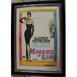 Audrey Hepburn in "Breakfast at Tiffany's" 1961 first release Argentinean film poster,