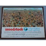 "Woodstock" (1970) British Quad film poster first release starring The Who, Jimi Hendrix, Crosby,