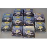 Ten boxed diecast model aircraft in 1:144 scale from the Corgi Aviation Archive from their