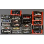 Twelve boxed Minimax 'Spark' diecast model cars together with nine boxed HPI Mirage models all in