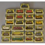 OO Gauge Wrenn 25 x assorted boxed rolling stock. Ex layout, slightly grubby. Overall G in G boxes.