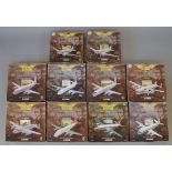 Ten boxed diecast model aircraft in 1:144 scale from the Corgi Aviation Archive from their