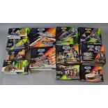 Twelve boxed Star Wars POTF Tri-Logo figures and vehicles including an Electronic X-Wing Fighter