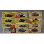 Twelve boxed Corgi diecast model trucks including a number from the 'Brewery Collection' and a
