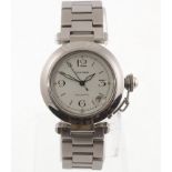 A stainless steel gents CARTIER PASHA Automatic wristwatch, serial number PB12033 with original box,