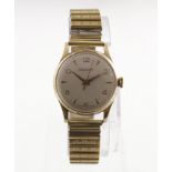 A 1960's 9ct wristwatch by Winegartens London with working mechanical movement ,